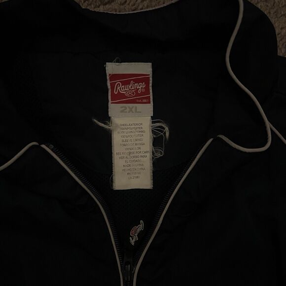 VTG 00s Rawlings Penn State Windbreaker Men’s 2XL Navy Blue Full Zip Jacket - Picture 3 of 7